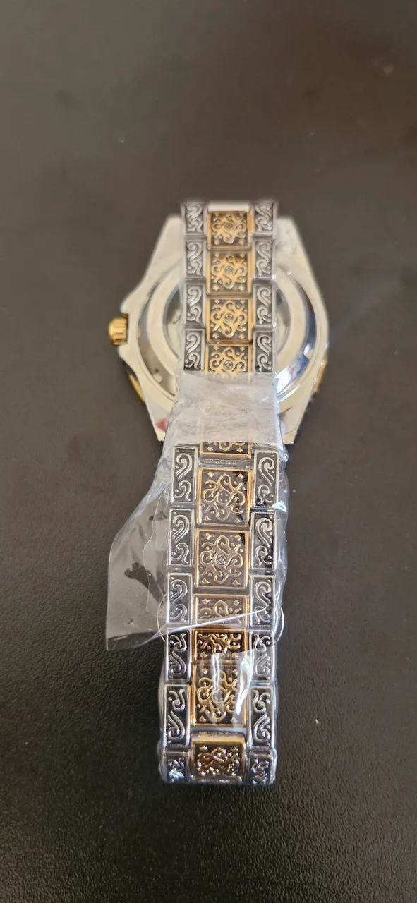 Relogio automático top, dourado - Foto 4