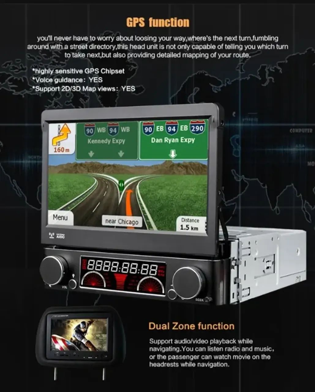 Central Multimidia Retratil - Android 4 - com problema no cabo flat - Foto 2