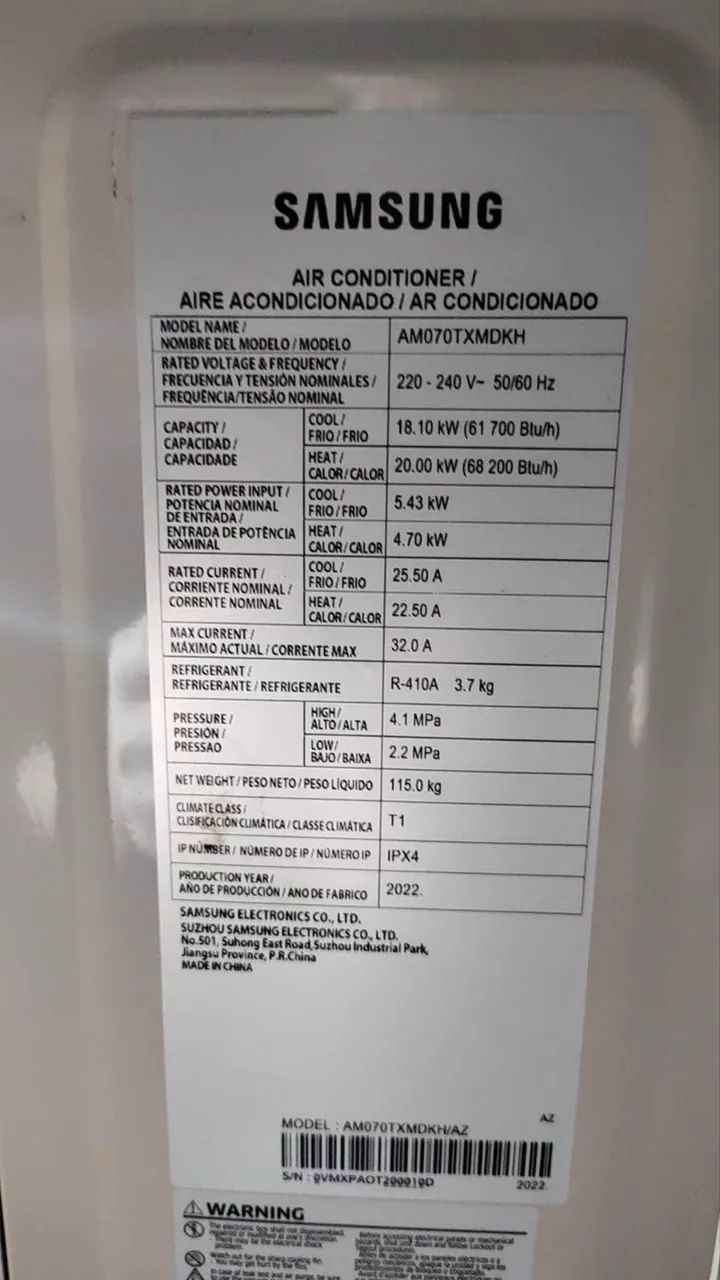Condensadora VRF Samsung DVM S Eco AM070TXMDKH/AZ 7HP Inverter 220V  - Foto 3