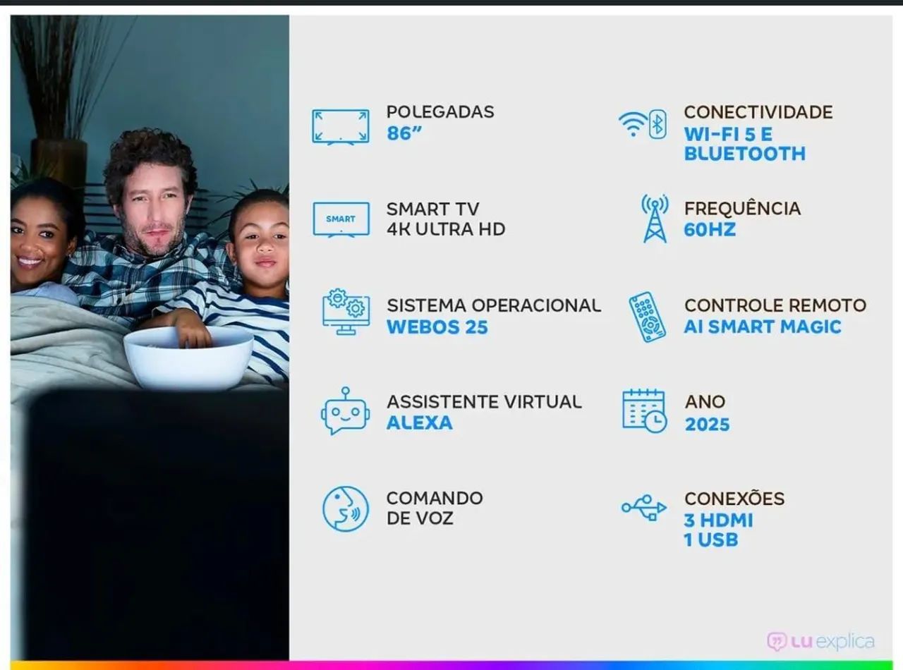 Smart TV LED 86" 4K LG UHD 86UA8550PSA - Foto 4