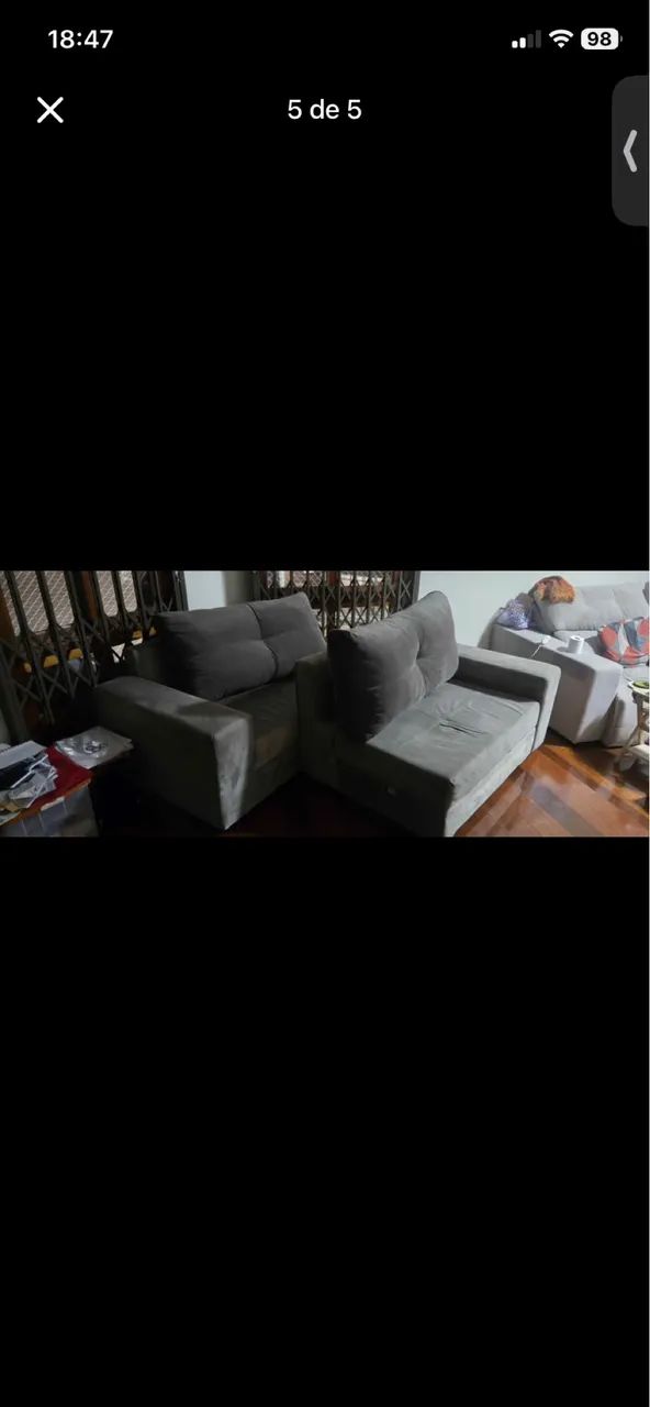 Sofá modular suede cinza  - Foto 3