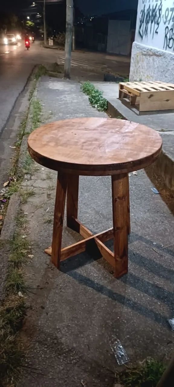 Mesa de carretel de palete com tampo redondo  - Foto 4