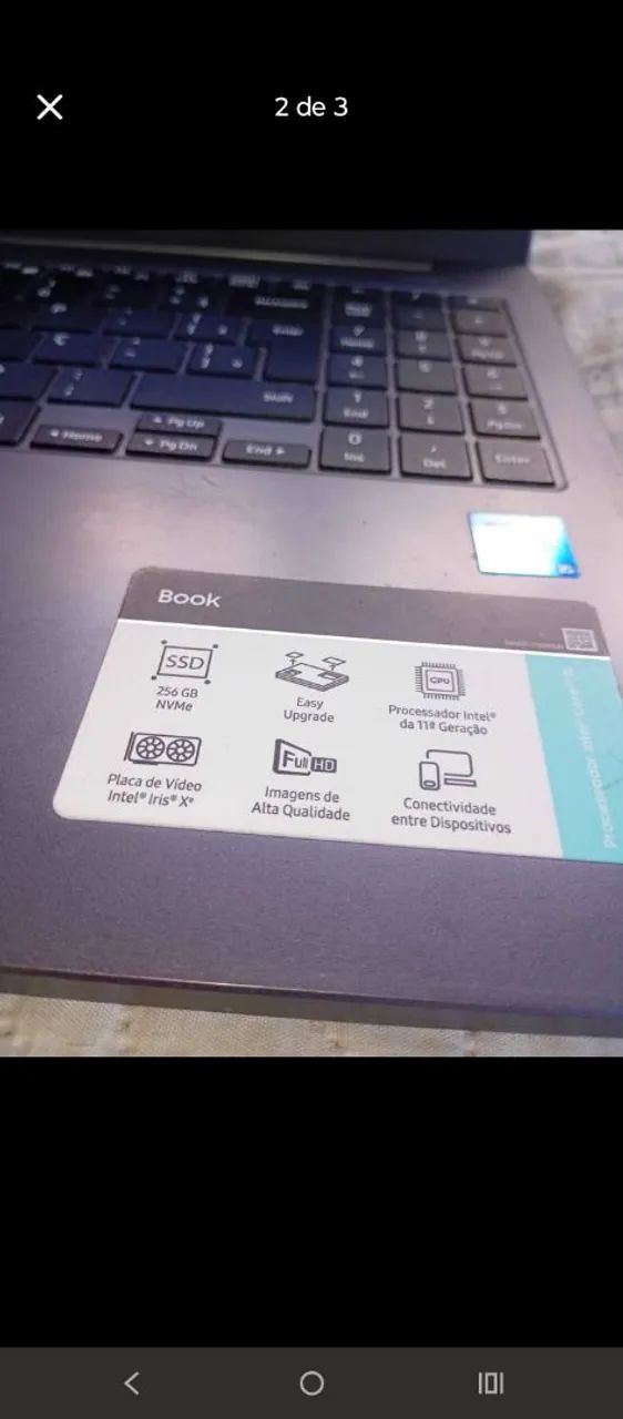 Notebook Samsung 256GB SSD 8GB RAM