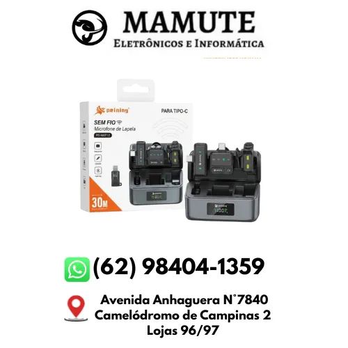 Microfone Lapela Sem Fio Duplo 2 em 1 Para iPhone E Android Anc Cancelamento de Ruído