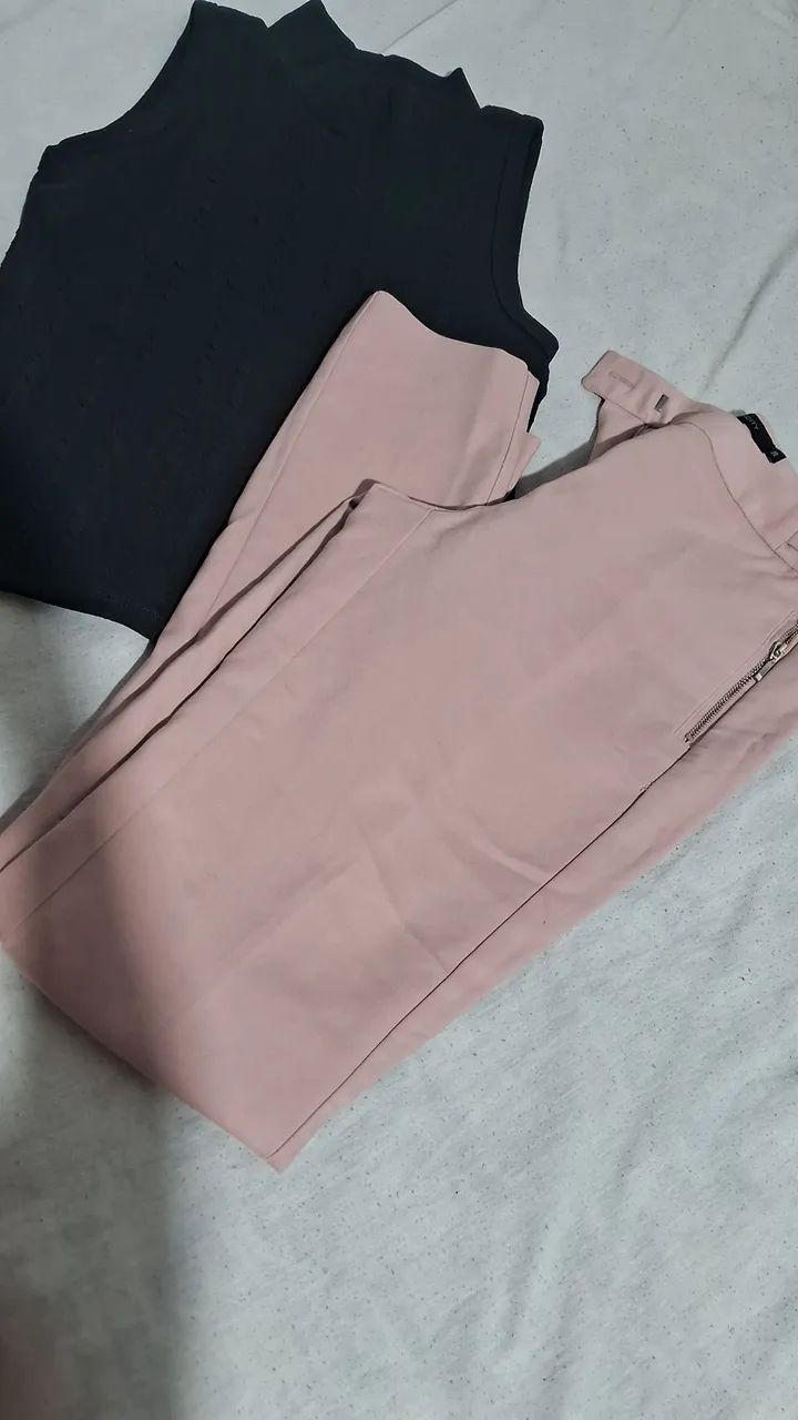 Calça social e croped 
