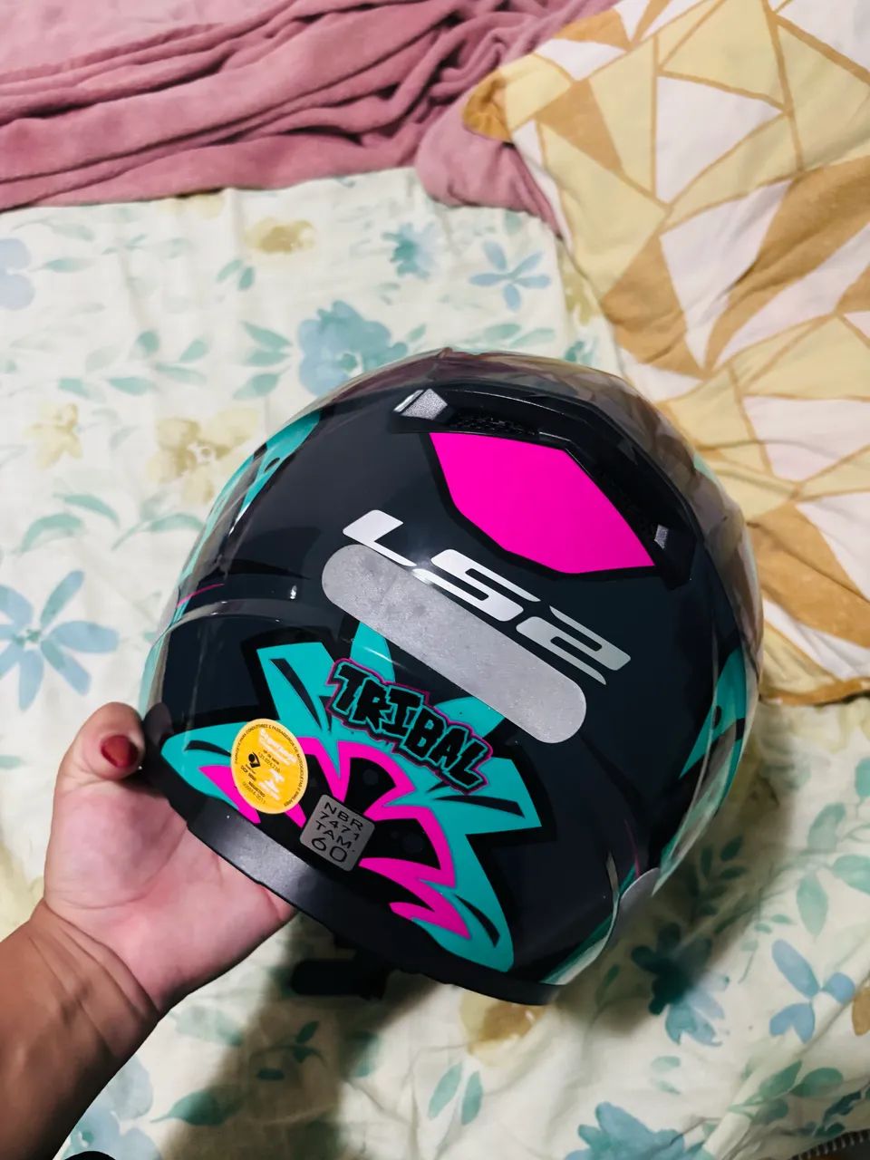 Capacete LS2 tribal verde  - Foto 4