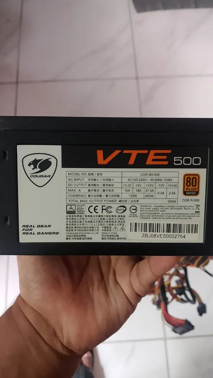 FONTE COUGAR VTE 500 (SEMINOVA) NA CAIXA - Foto 2