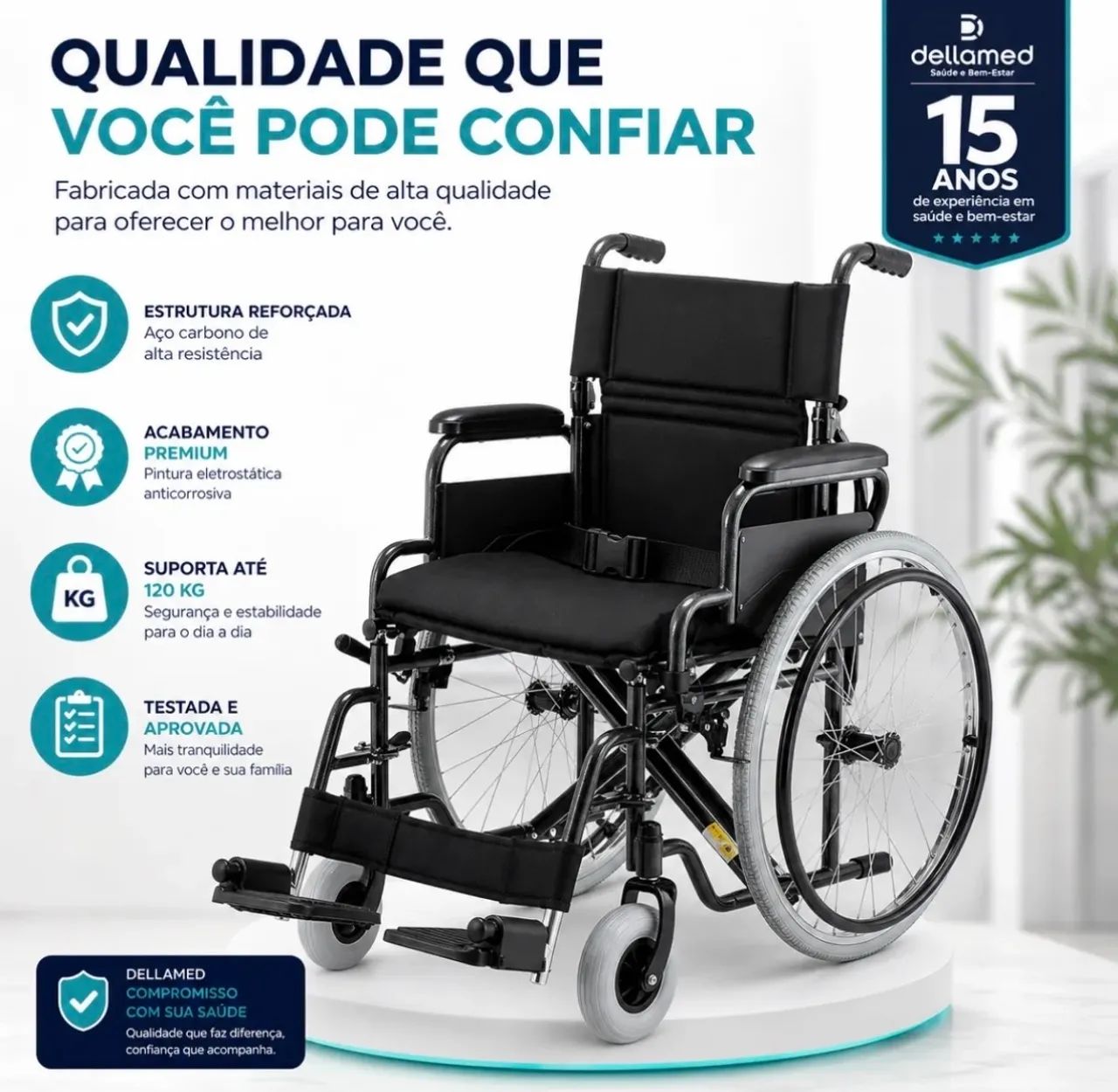 Cadeira de rodas com 1 mês de uso - Foto 3