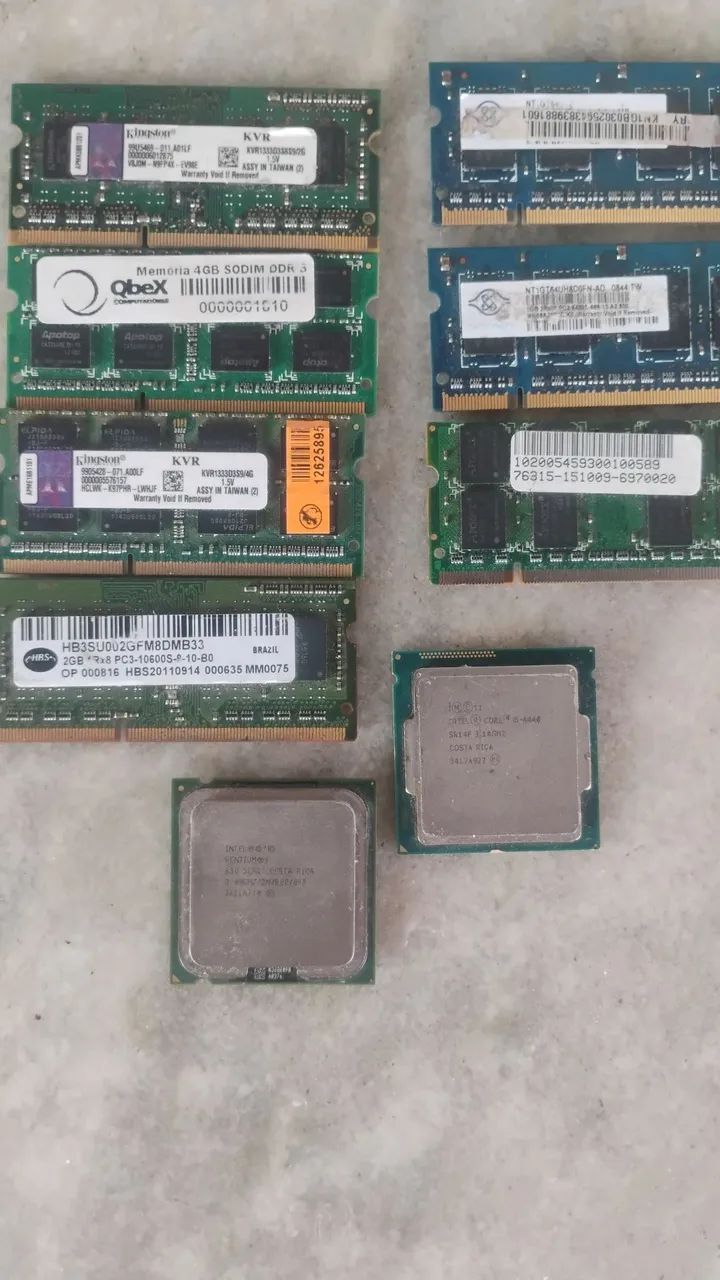 Processador PC i5 4400  e memórias DDR3 e DDR2 notebook 