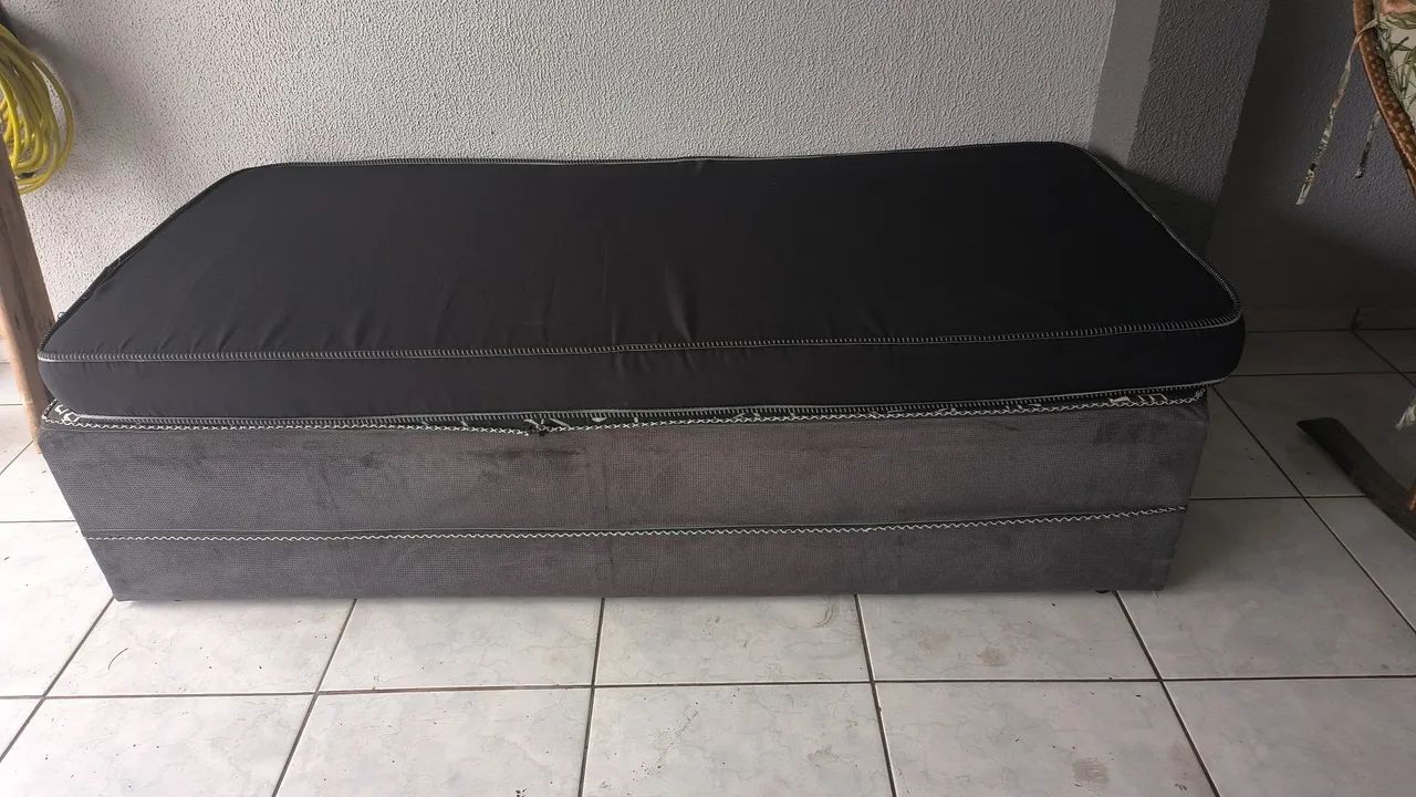 Base box + colchão solteiro (entrego com taxa)