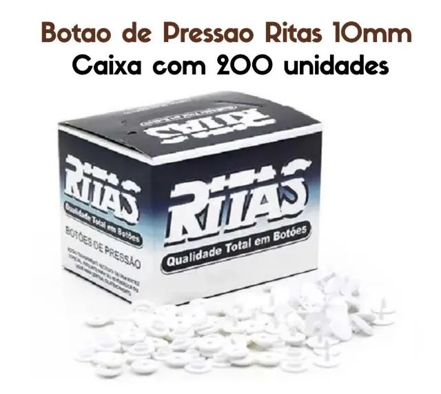 Botão de Pressão Ritas Plástico Nº 10 com 50 Unidades