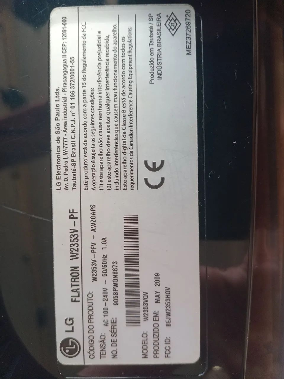 Monitor LG Flatron W2353V 23' Polegadas Usado - Foto 3