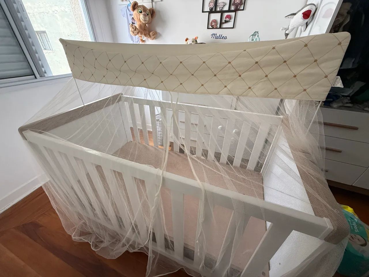 Berço Americano 2 em 1 com Mosquiteiro - Nunca Usado - Foto 2