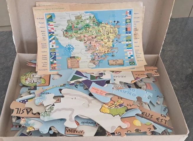 Jogo Quebra cabeça Brasil e seus estados 82 peças - completo - Foto 2
