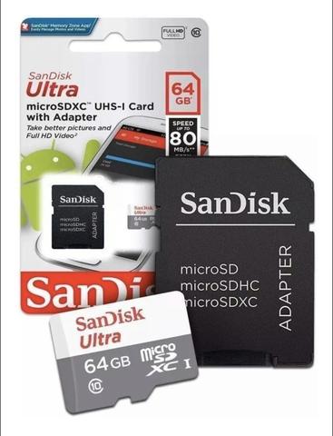 Cartão de memória sandisk 64 Gb classe 10