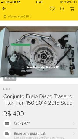 Freio a disco traseiro fan 150 2015 - Foto 3