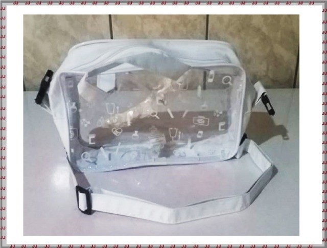 Bolsa transparente para estágio em enfermagem