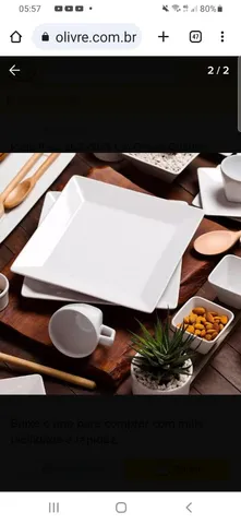 Aparelho, jogo de Jantar Oxford Chá e Café 42 Peças Quartier Black / White