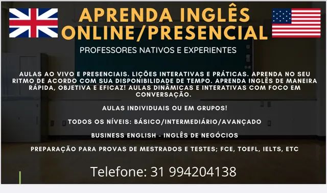 Curso De Conversação Em Inglês - Online Com Prof. Nativo