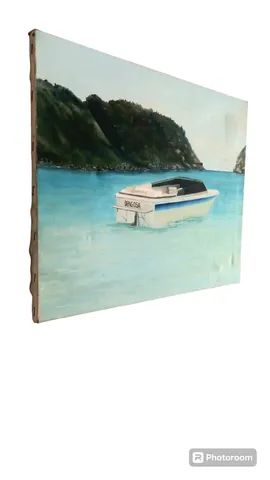 Quadro decoração pintura marinha 46x38 cm. - Foto 5