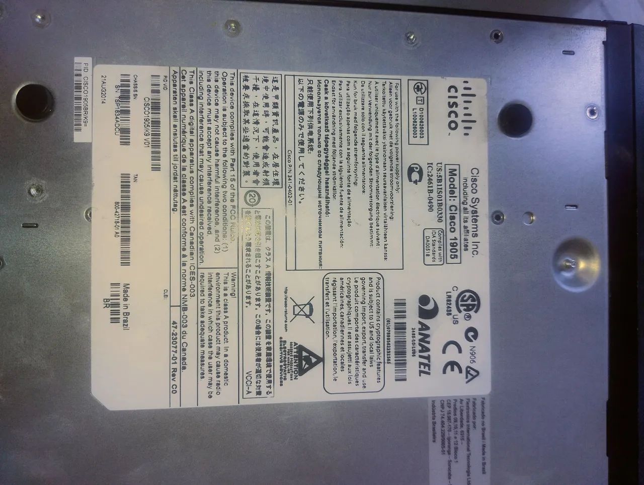 Roteador cisco 2900 e modelo 1905