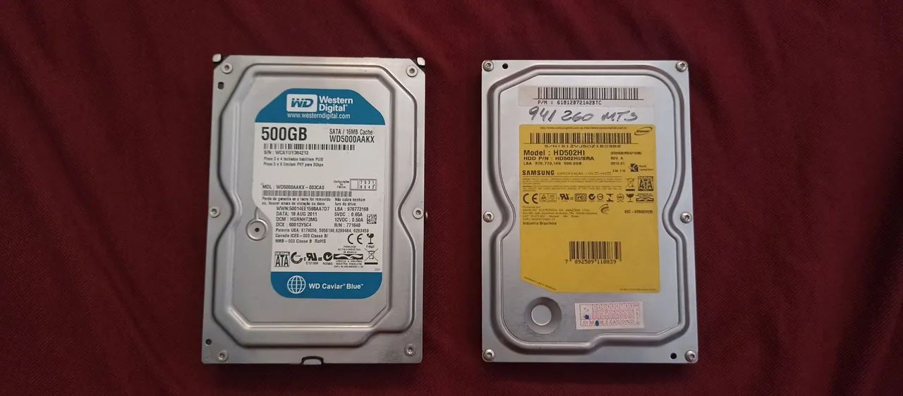 HDs internos 500GB cada 