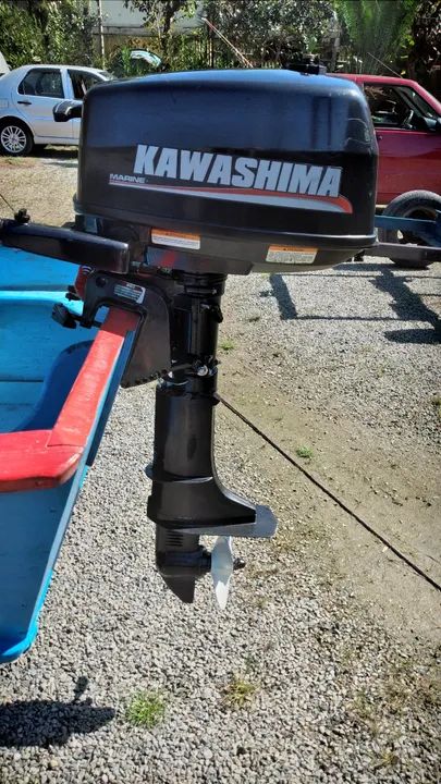 Barco de madeira naval + motor de popa 6 hp - Foto 2