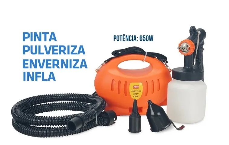 Pistola Pintura Pulverizadora Tinta Paint Plus Com Bico Metal Intech Machine - Foto 4