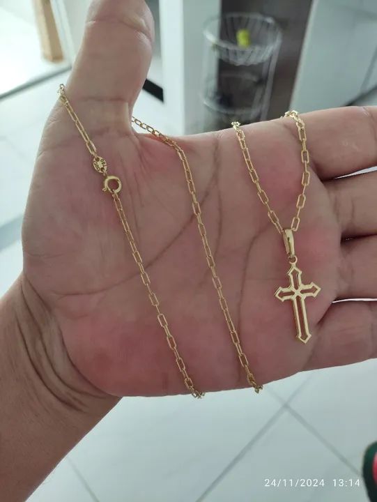 Cordão e Pingente Em Moeda Antiga  - Foto 3