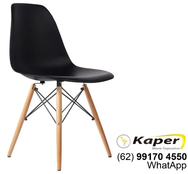 Cadeira Charles Eiffel Eames R-Design base madeira ( nova ) Promoção - Foto 2