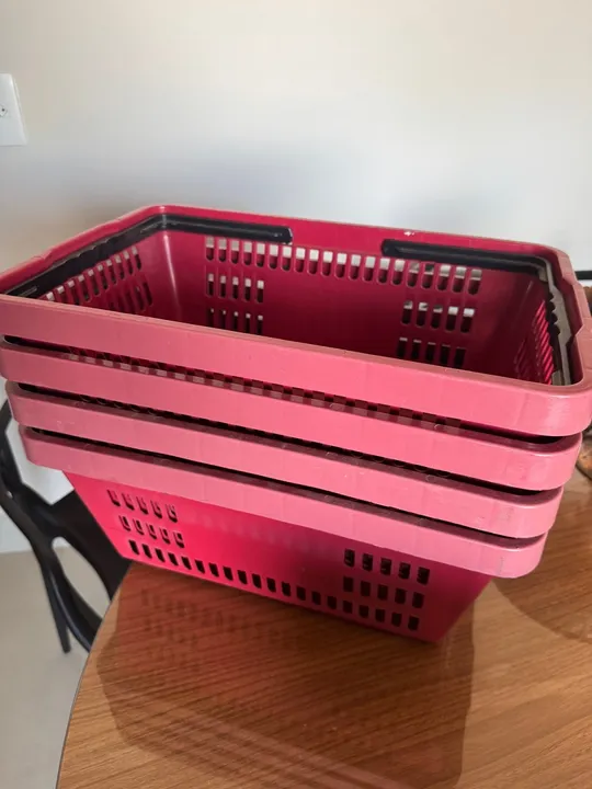 Cestas de Compras Empilháveis - Rosa