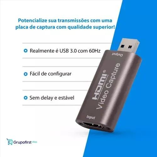 Placa de Captura Hdmi Usb 3.0 HDMI  1080p 60fps - R$110,00<br> - Foto 4