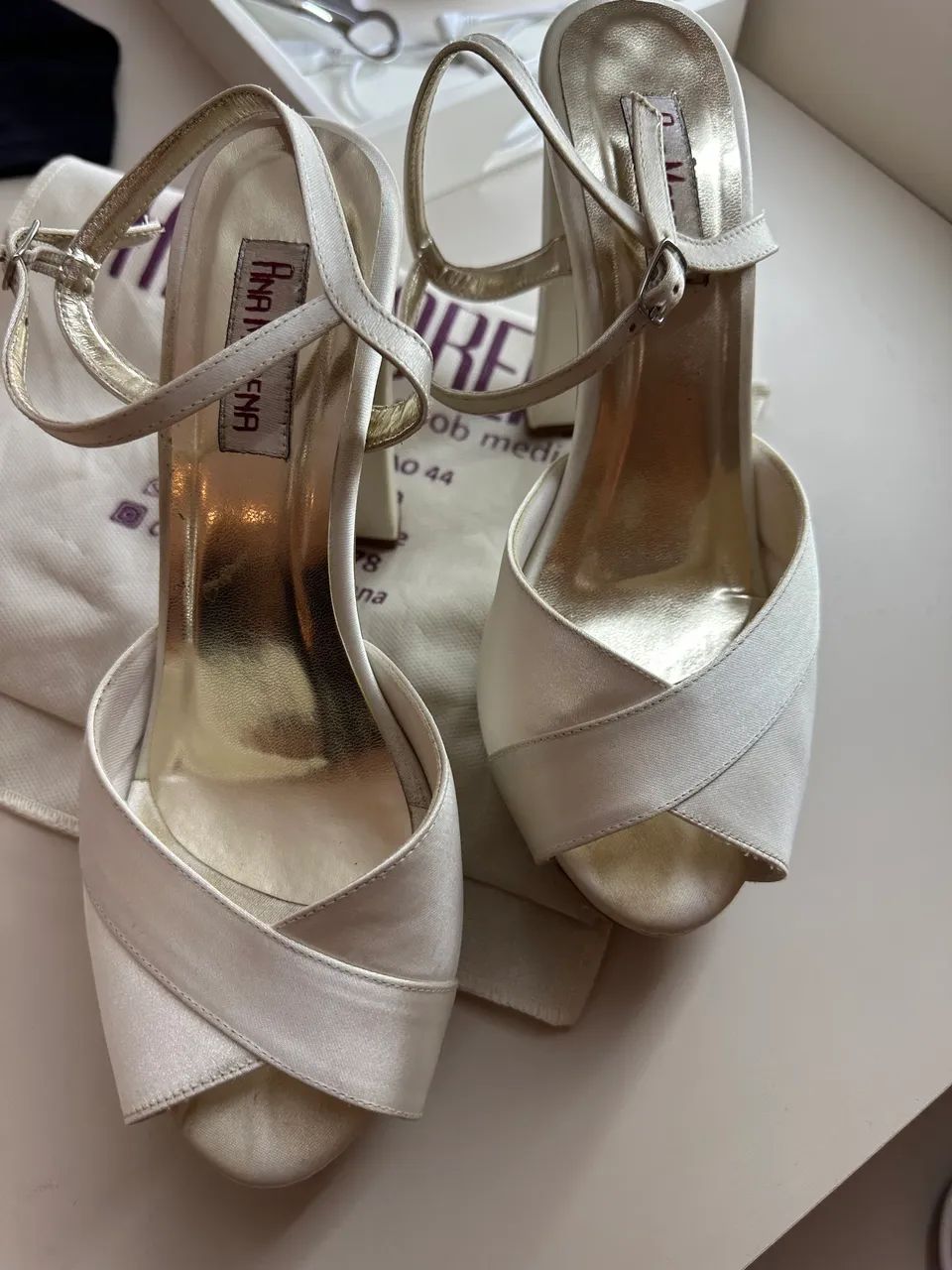 Sandália Off White - Salto 12 cm - Foto 5