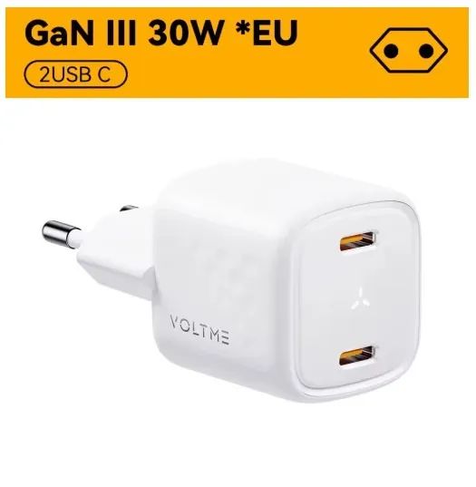 carregador turbo Voltme 30w + Cabo de 1M tipo C 