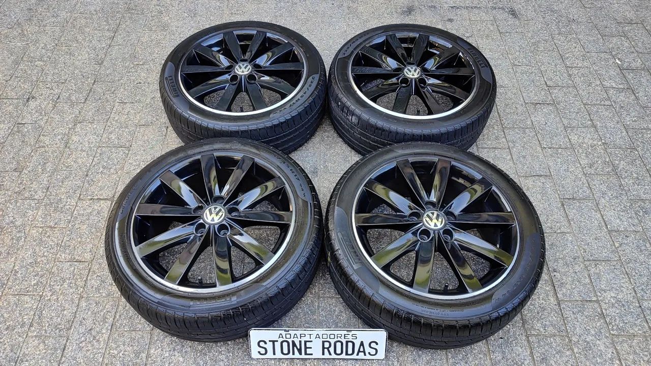 Rodas vw Jetta aro 17" 5x112 com pneus  - Foto 2