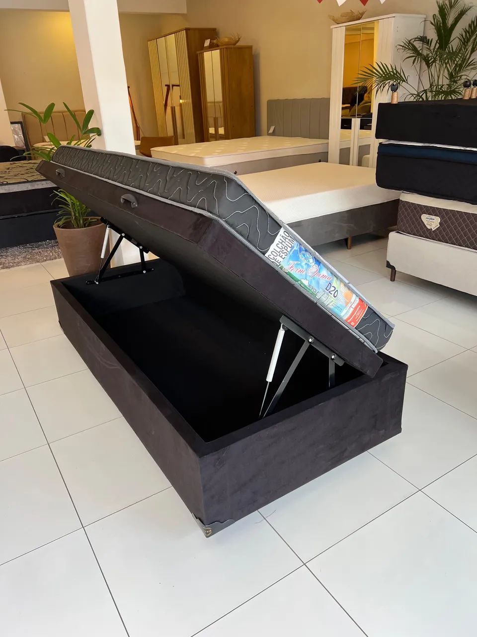 Cama Box Solteiro BAÚ COM COLCHÃO - Entrego! 