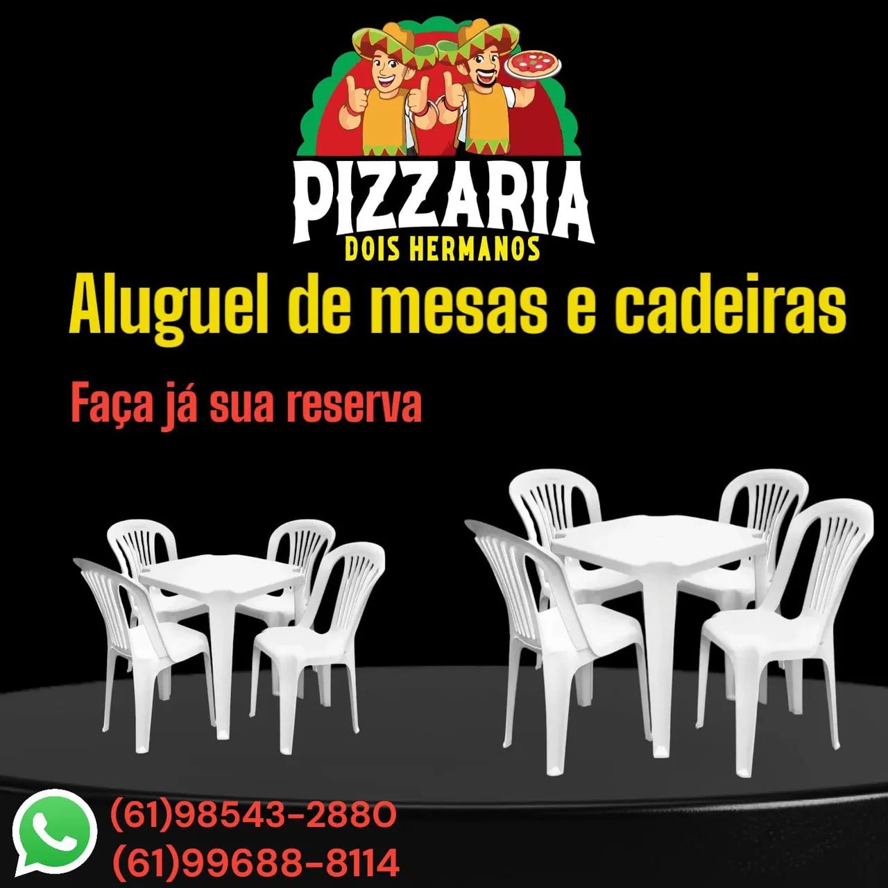 Aluguel / Locação de Mesas, Cadeiras e Toalhas de mesas.