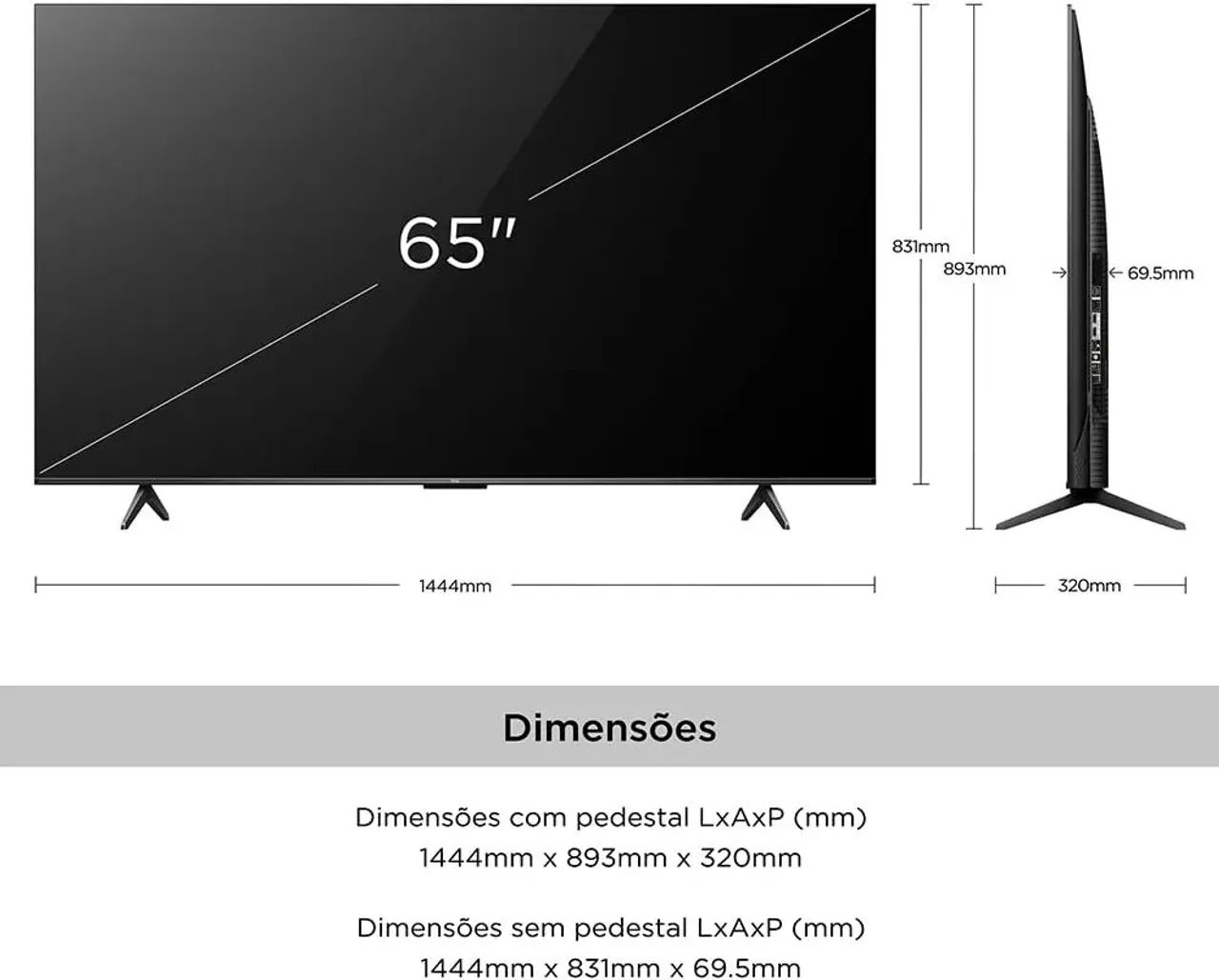 TV TCL 65 polegadas 4K Smart TV P755 - Foto 3