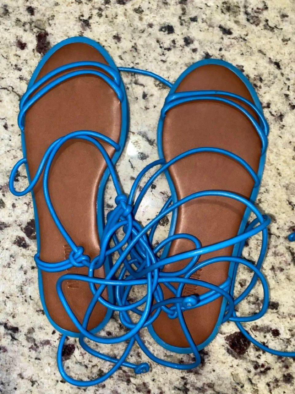 Sandália Rasteirinha Azul Anacapri - Foto 3