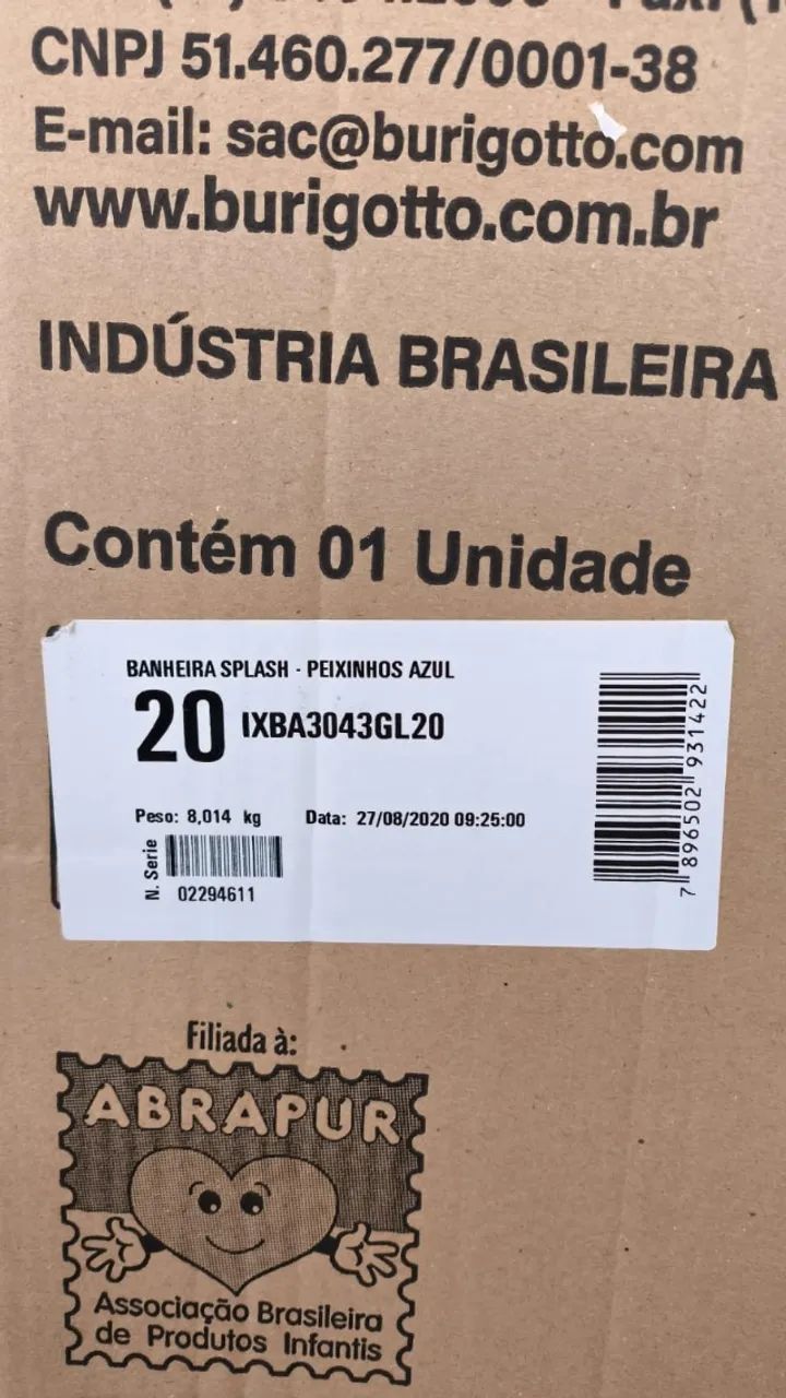 Banheira Com Trocador - Splash! - Peixinho Azul Burigotto - NOVO - Foto 4