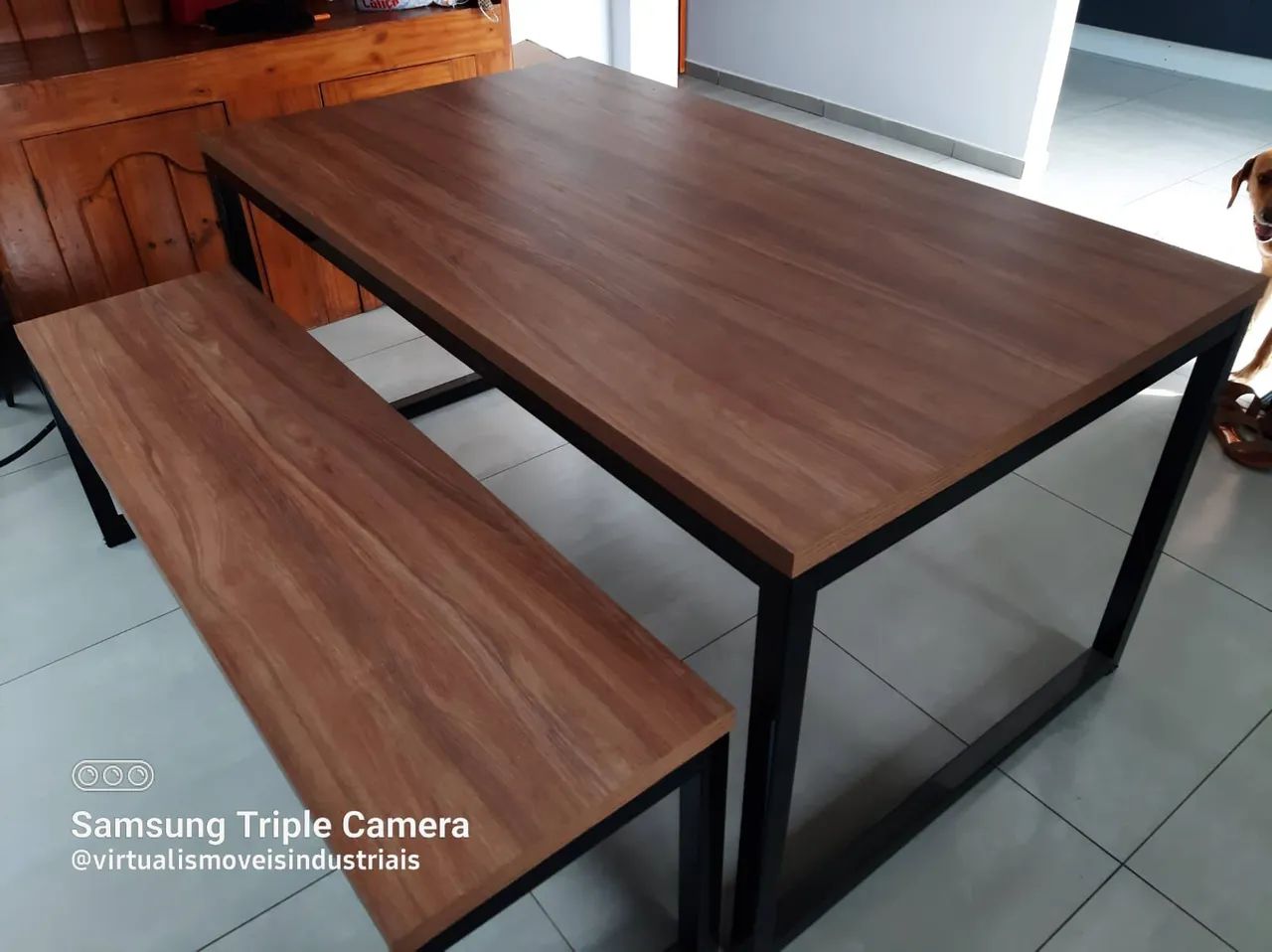 Mesa de Jantar com banco estilo industrial  - Foto 2