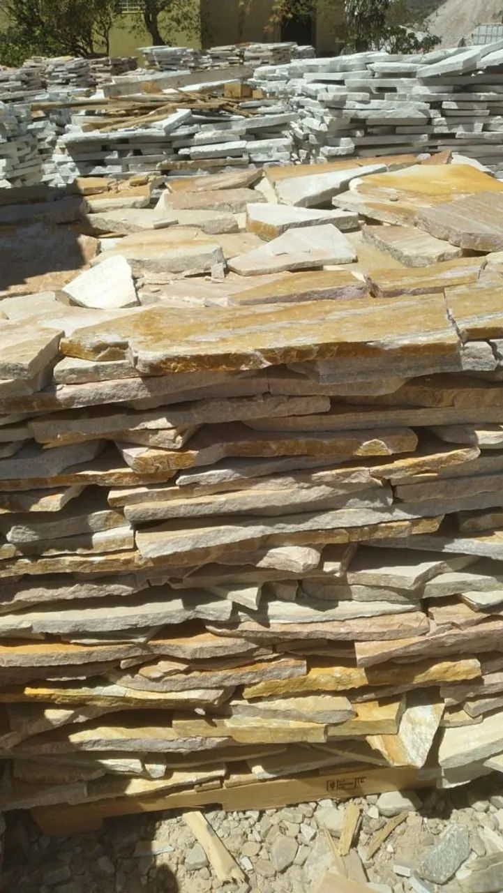 Cacos de pedras são Tomé mesclado amarelo para revestimentos  - Foto 5