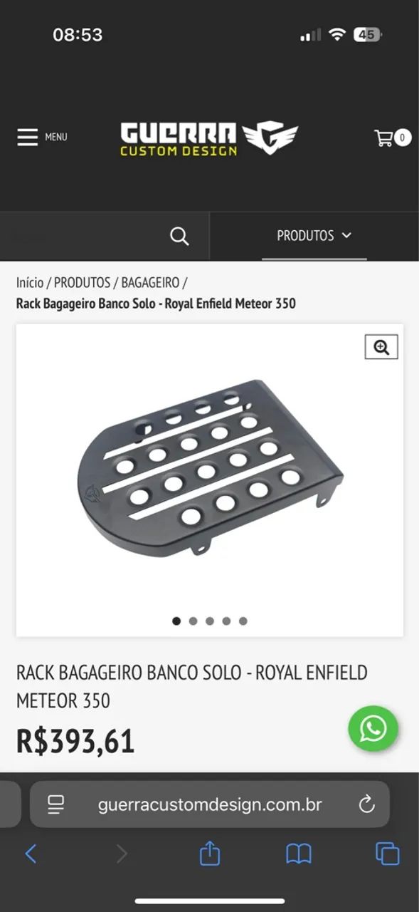 RACK BAGAGEIRO BANCO SOLO - ROYAL ENFIELD METEOR 350 - Foto 3