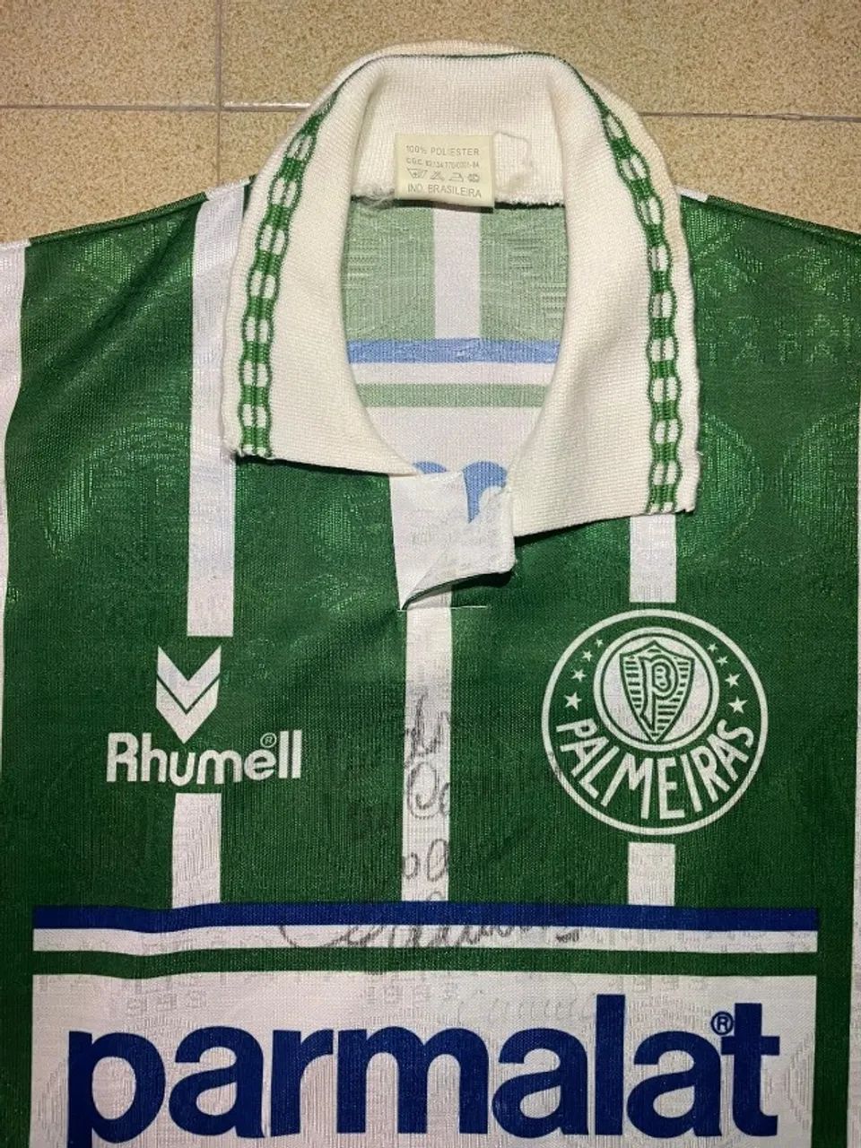 Camisa Palmeiras Parmalat 1994 Edmundo - Rhummel Usada em Jogo 