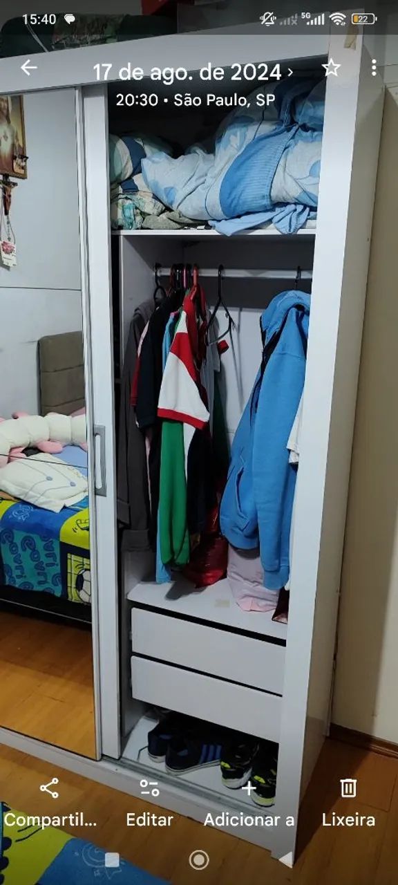 Kit cama e guarda roupa ótimo Estado  - Foto 3