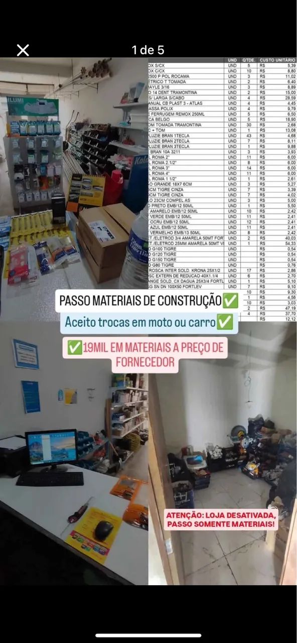 VENDO R$15.000,00 DE MATERIAIS PARA CONSTRUÇÃO - LOJA FOI FECHADA! FEIRA DE SANTANA BA - Foto 4