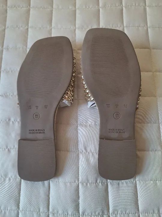 Rasteirinha Chinelo Dourada - Foto 2