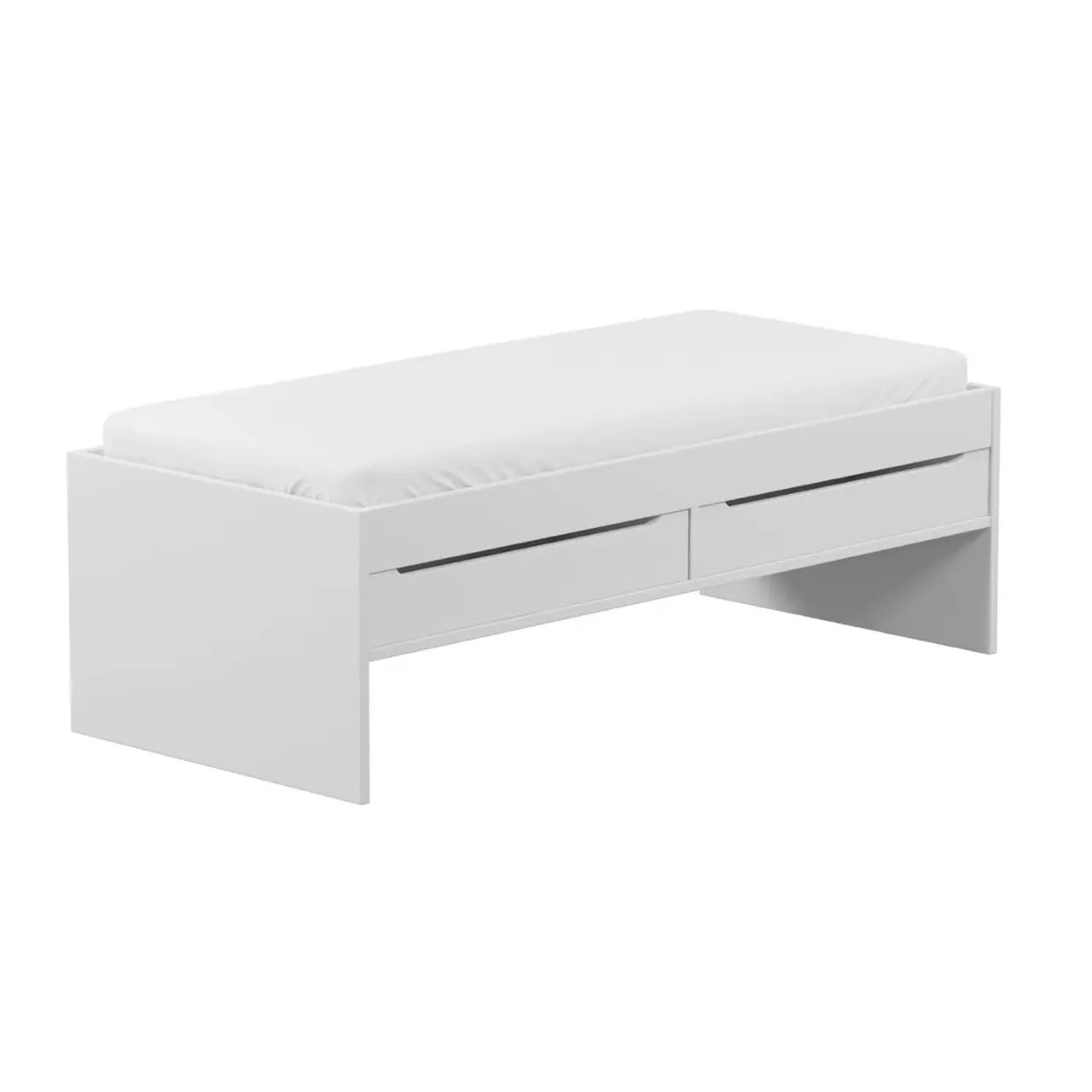 Cama Box Solteiro com 2 Gavetas e Cama Auxiliar - Tok Stok