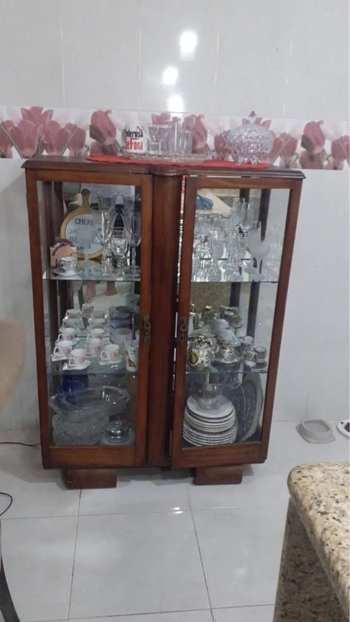 *Cristaleira de Madeira  anos 50* - Foto 4