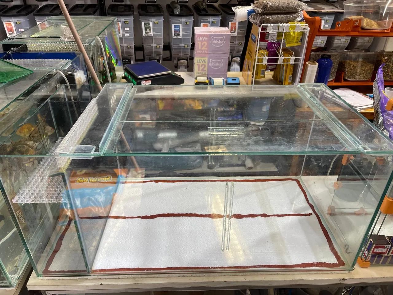 Aquário de vidro com sump 80x40x35